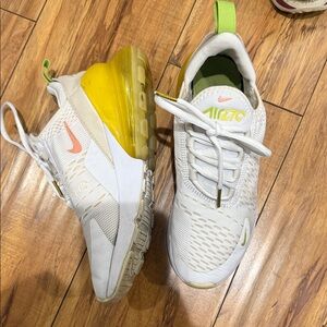 Nike Air Max 270 White with Yellow and Pink Accents